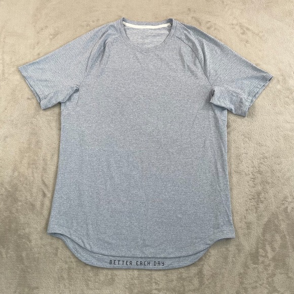 Lululemon Drysense Training T Shirt Men XL Chambray Stretch Wicking Gym NWOT - Picture 1 of 7